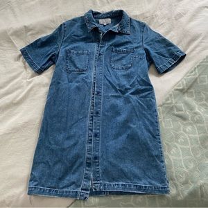 Kendall and Kylie short sleeve denim button down mini dress size small